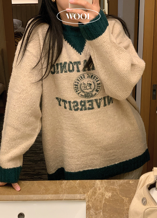 [WOOL] Visitor lettering knit (4color)