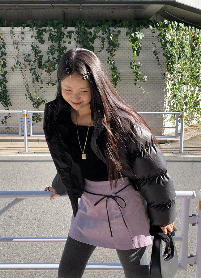[허리끈 포함] Velvet string mini skirts (2color)