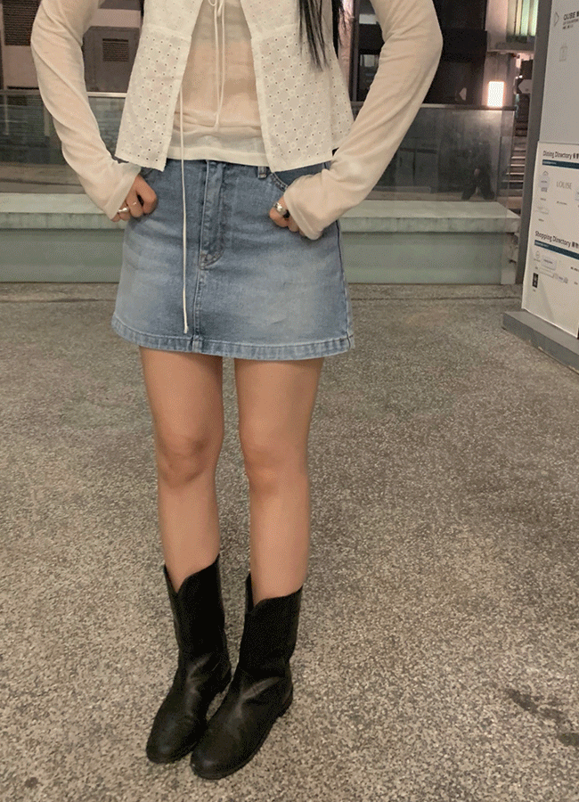 Pocket denim mini skirts (1color)
