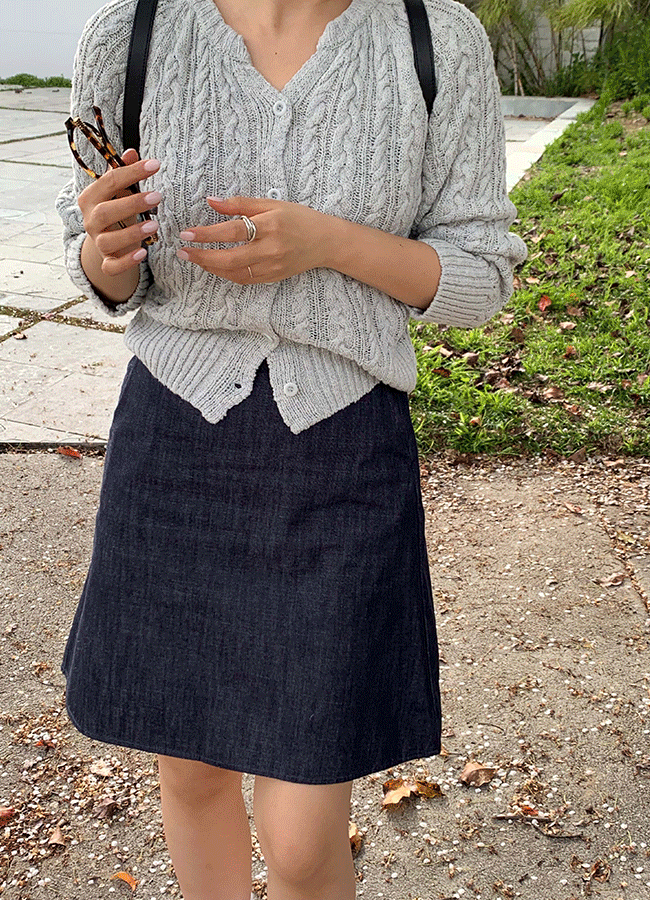[논페이드] Denim midi skirt (2color)